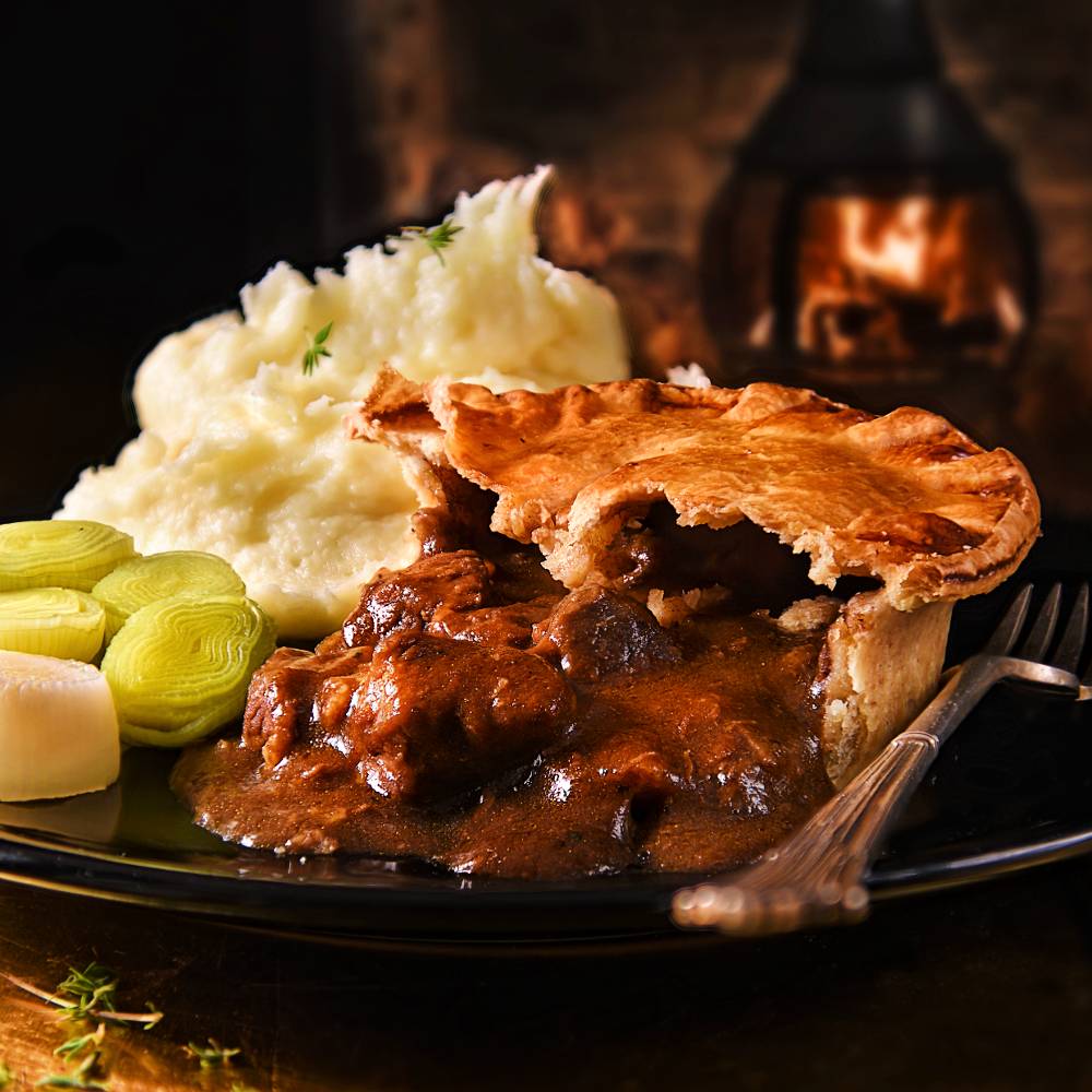 Classic Steak Ale Pie Grid Iron Meat