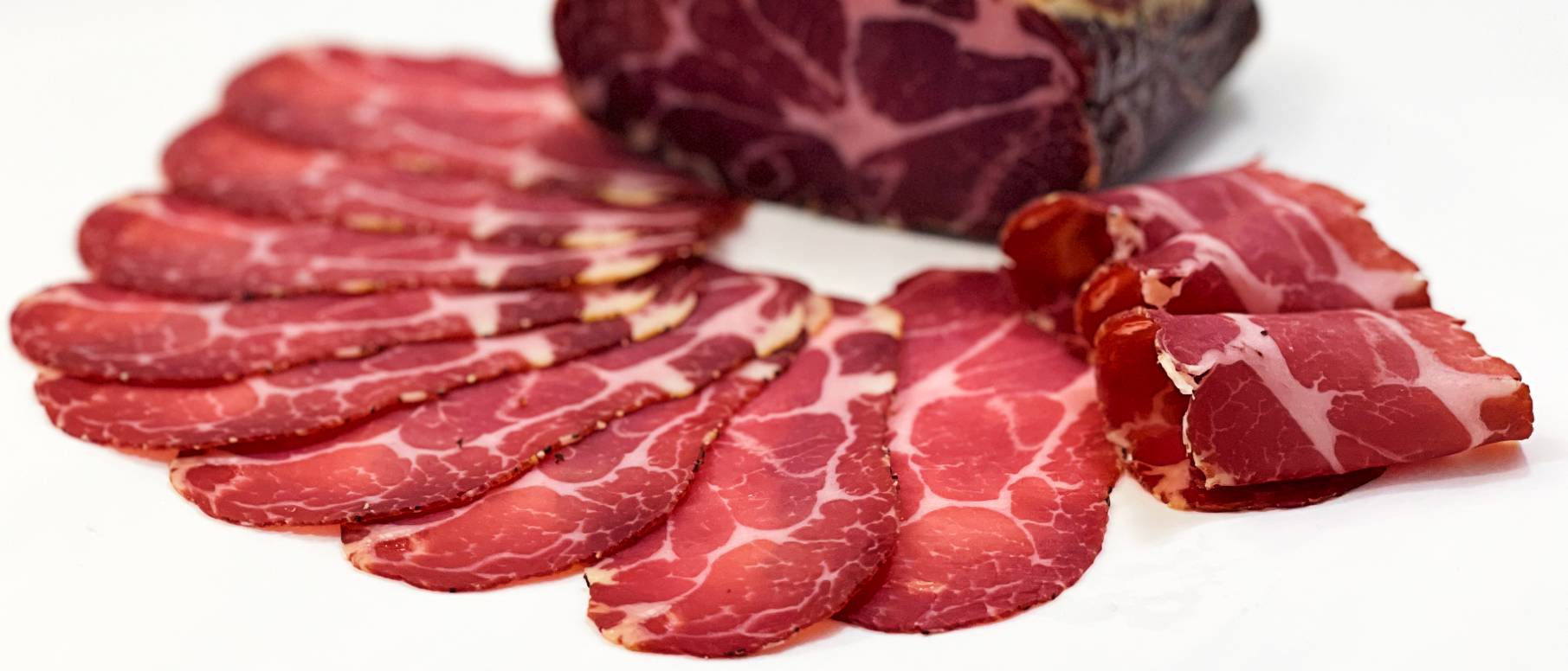 Sliced cured pork coppa