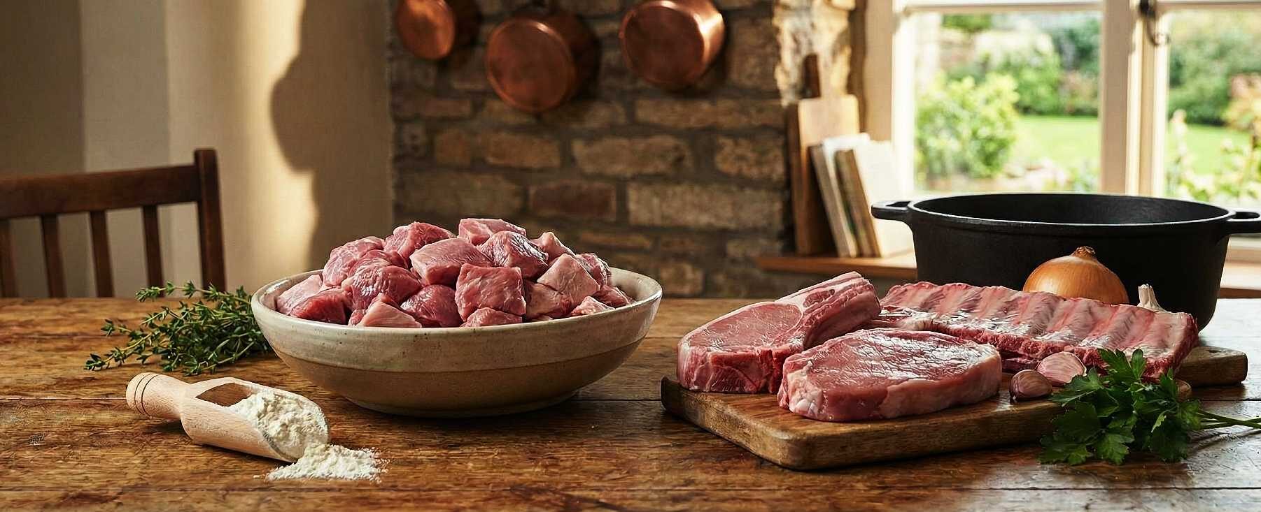 Raw pork chops