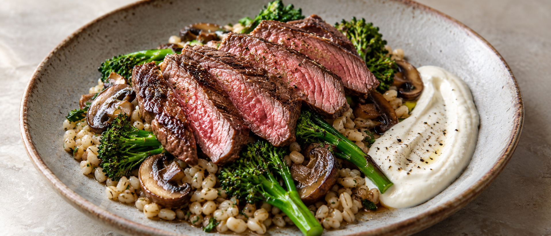 Rump Steak with Warm Barley