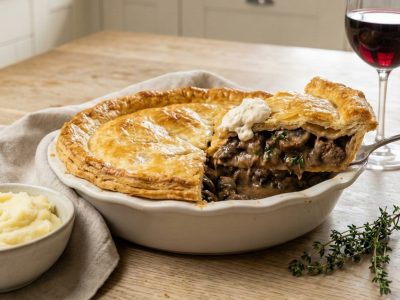 Beef & Mushroom Pie with Horseradish R