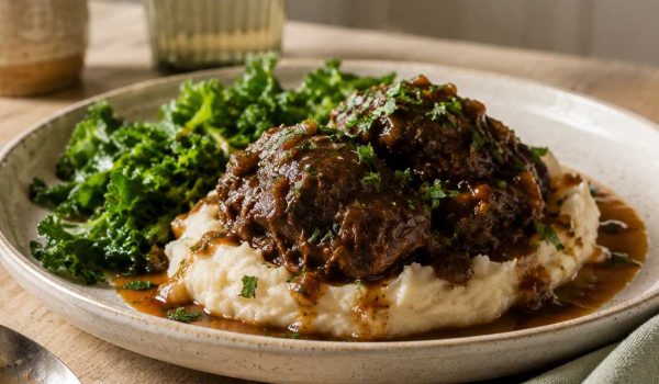 Braised Pork Cheeks with Celeriac Mash