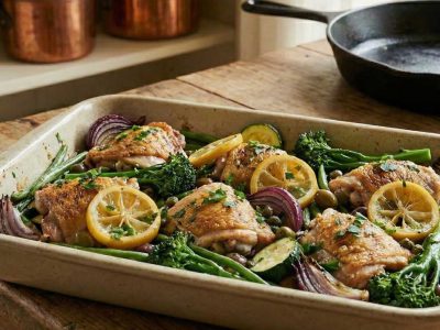 Chciken Thigh Tray Bake w Lemon r
