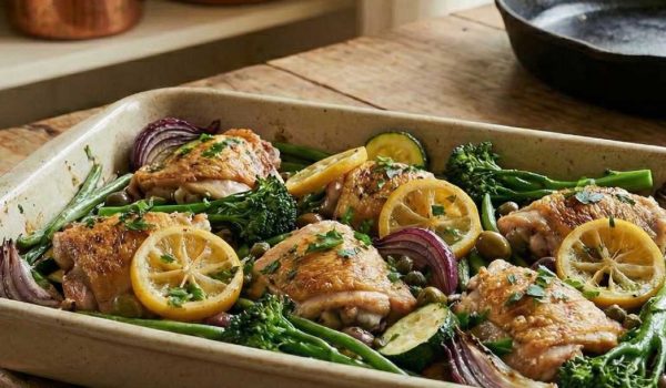 Chciken Thigh Tray Bake w Lemon r