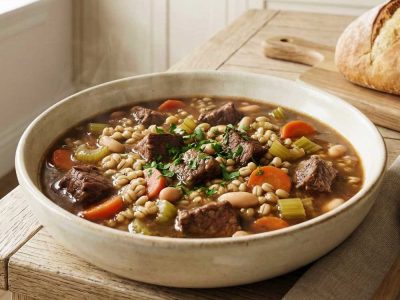 High Fibre Chuck Steak, Barley & Bean Stew Recipe