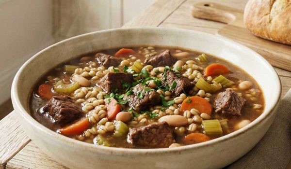 High Fibre Chuck Steak, Barley & Bean Stew Recipe