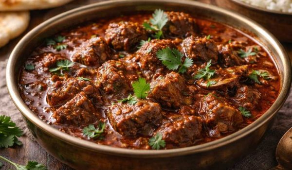 Lamb rogan josh with naan and raita r