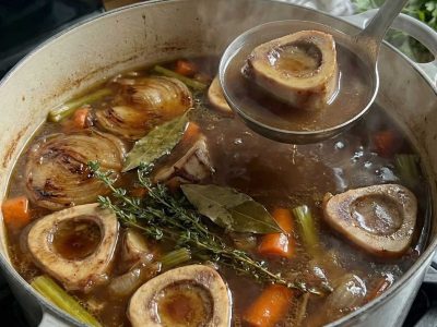Beef marrow bone rings for stock and broth