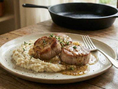 Pork Medalions in Mustard Jus r