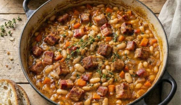 Pork & Smoked Bacon Cassoulet with White Beans & Thyme r