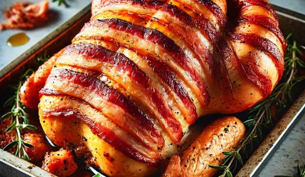 Roast Chicken with Streaky Bacon r