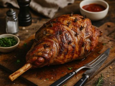 Roast whole leg of Yorkshire lamb