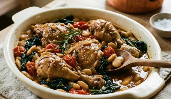 Tuscan Chicken with Butter Beans and Cavalo Nero r