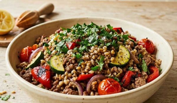 Warm Beef Mince Grain Salad