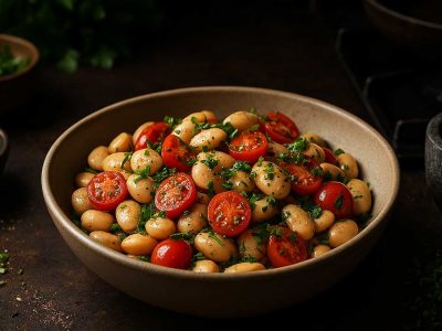 Warm Butter Bean Salad with Herbs and Cherry Tomatoes r